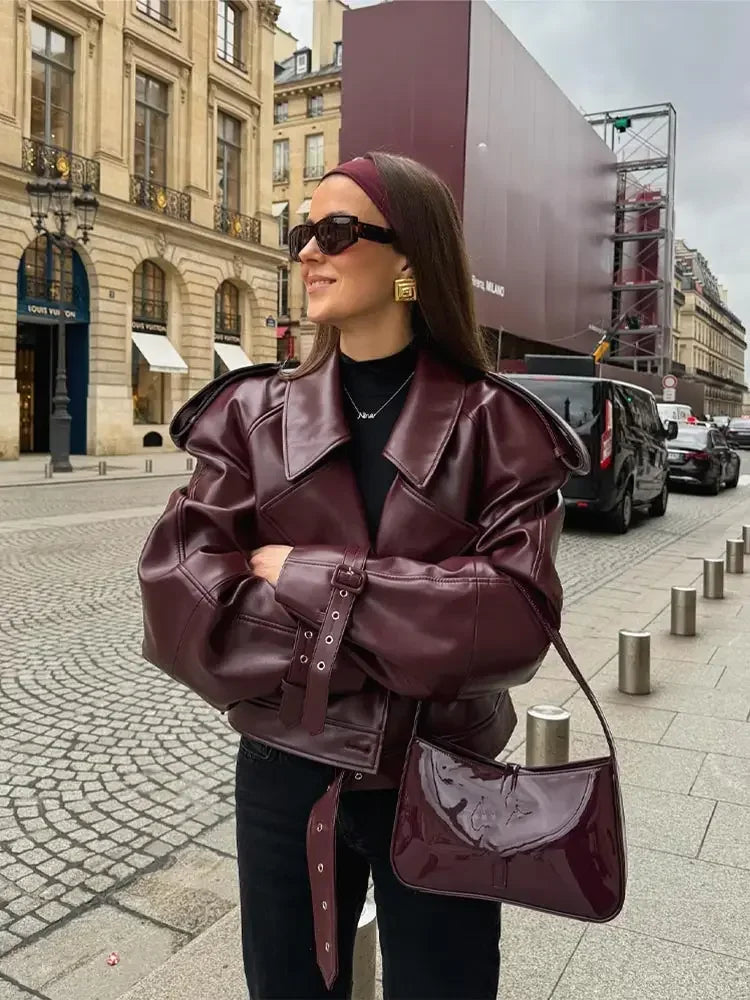 Stylische Damenjacke Kurz Vintage Look