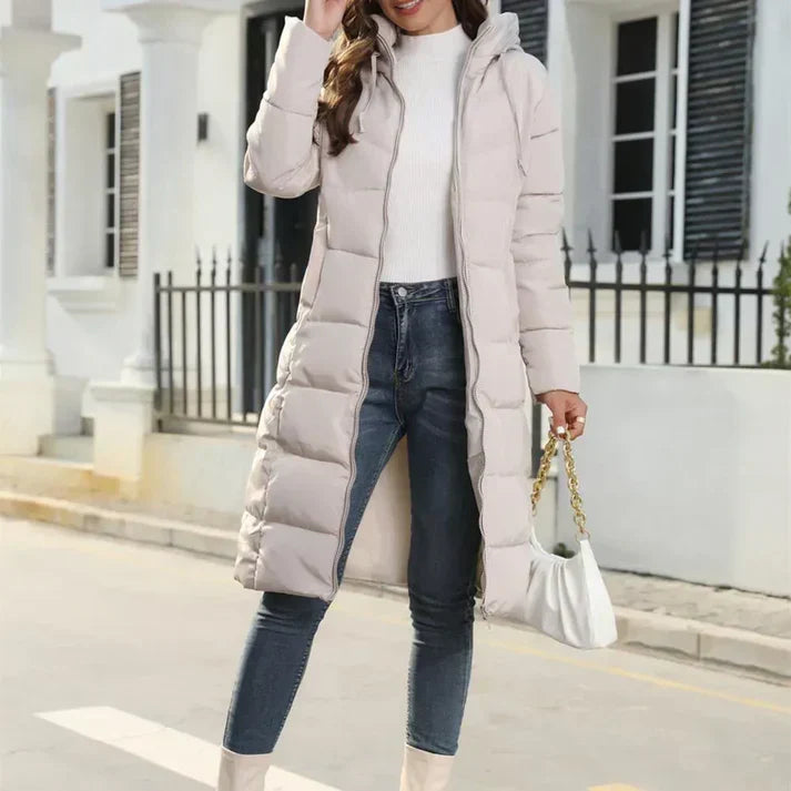 Winterdaunenjacke Damen Elegant mit Taschen - IdealeKleiden