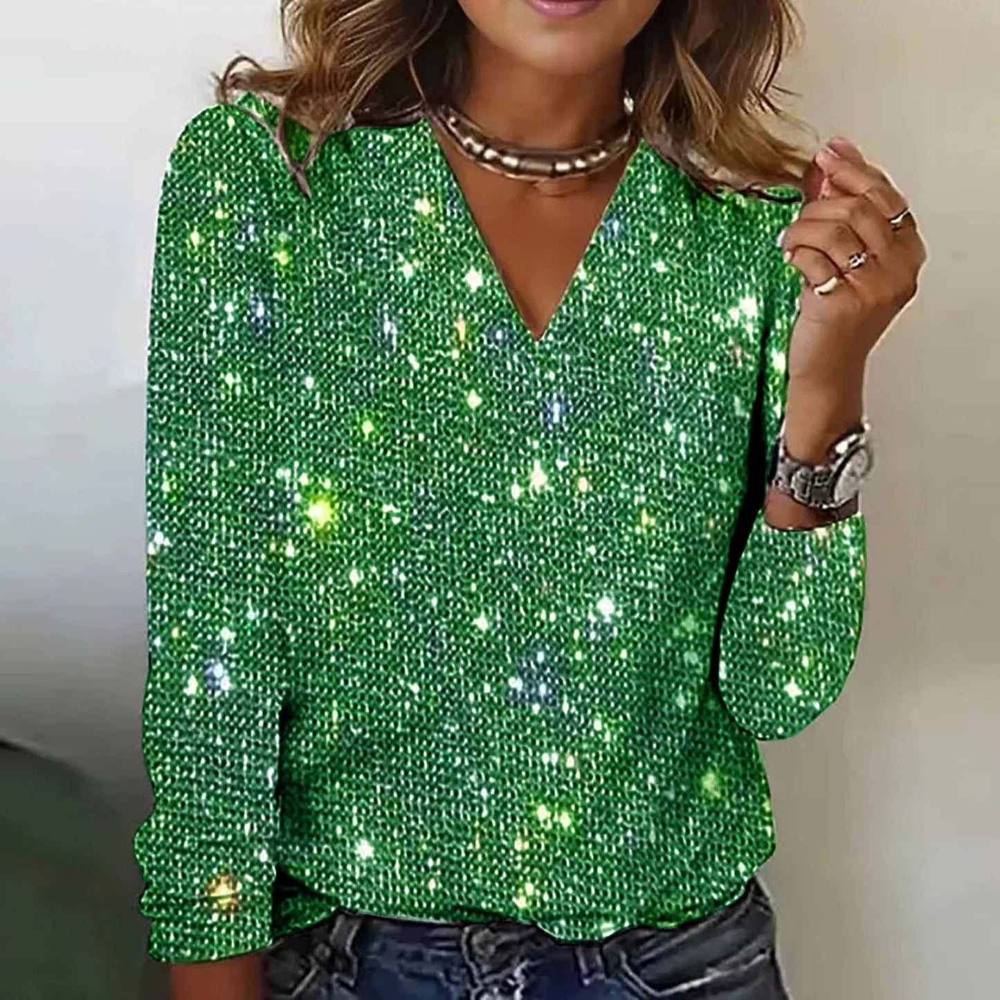 Glitzernde Damenbluse Elegant und Chic