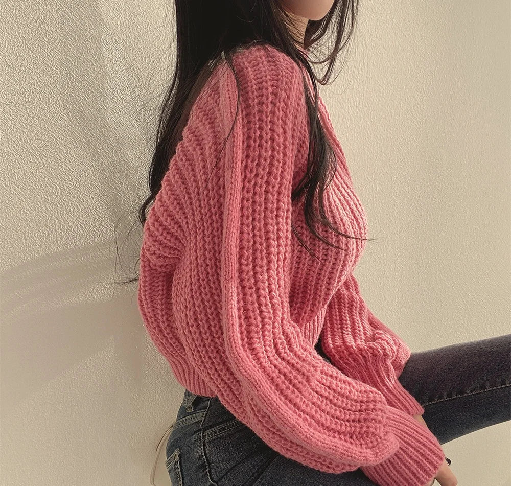 Eleganter Winterpullover Langarm Damen - IdealeKleiden