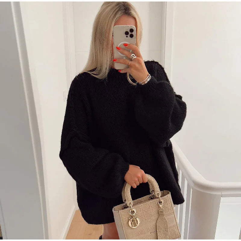 Bequemer Oversized Pullover Damen Weich