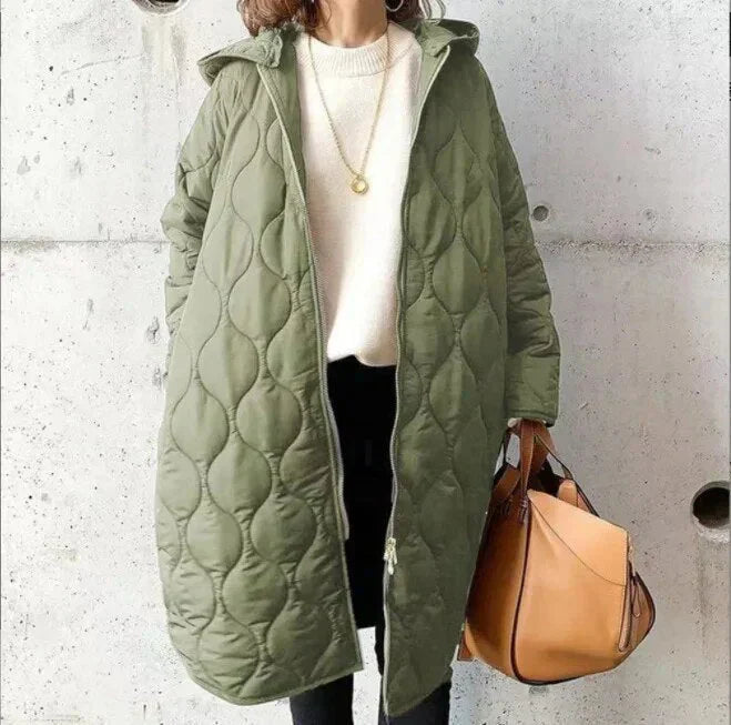 Schöner Damenmantel Lang Klassisch Steppjacke