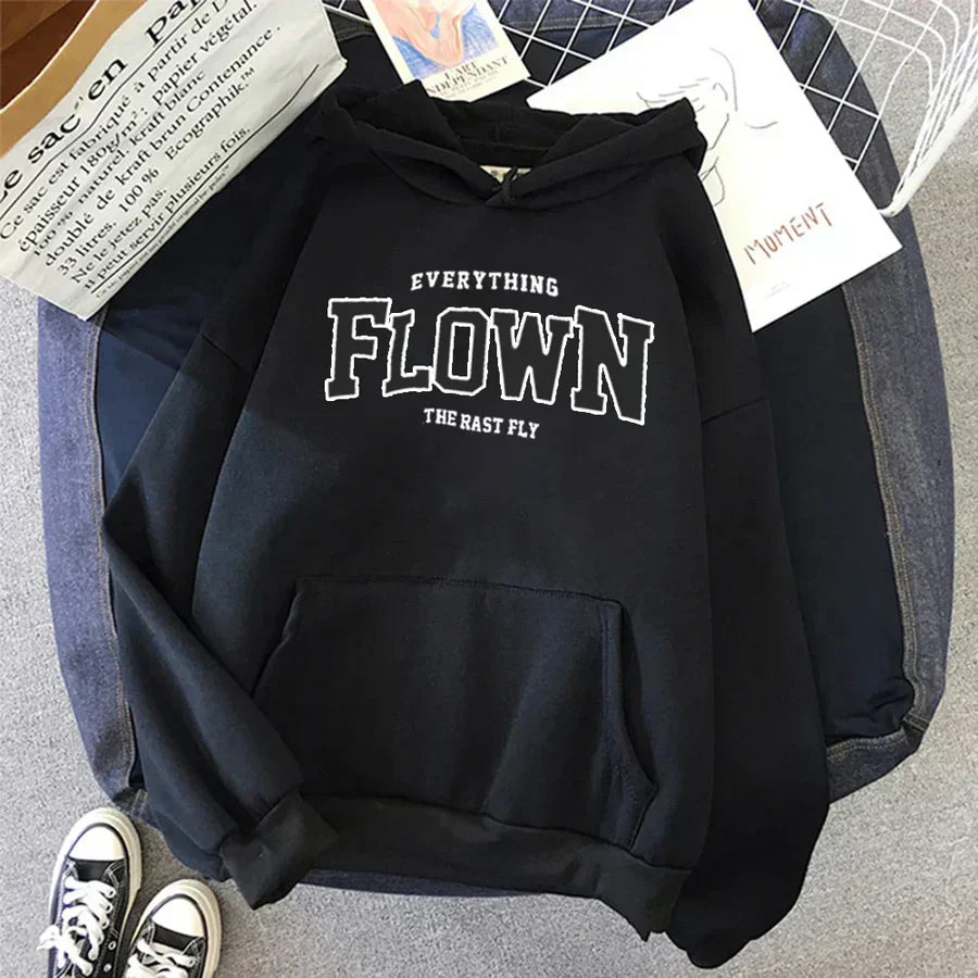 Stylischer Kapuzenpulli mit Trend-Druck für Damen