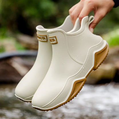 Damen Gummistiefel Knöchelhoch Wasserdicht Rutschfest