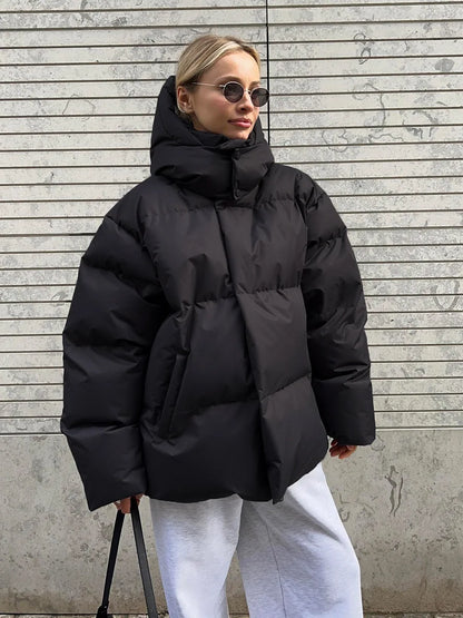 Bequeme Damenjacke Baumwolle Pufferstyle - IdealeKleiden