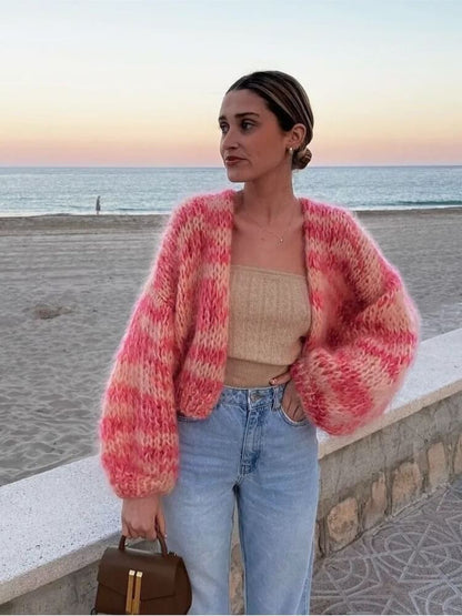 Streifen Pullover Offen Trendy