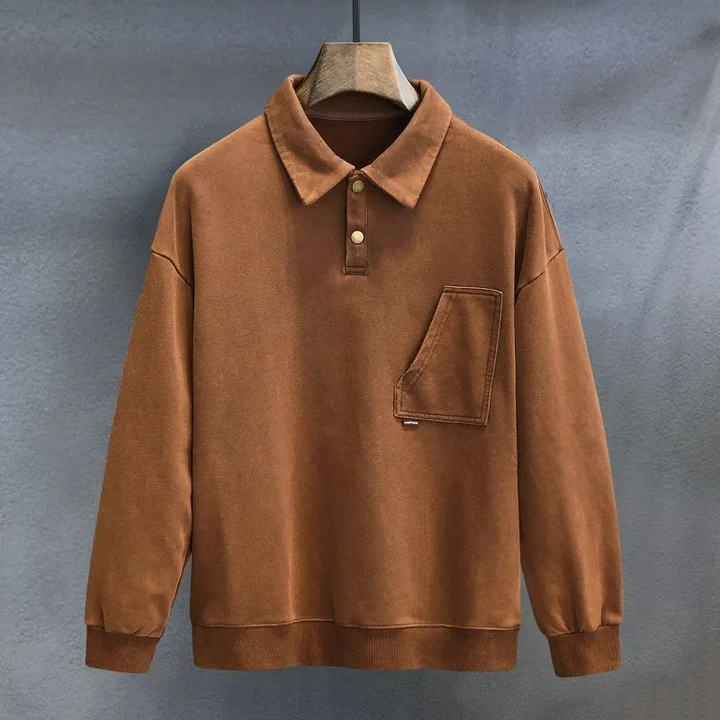 Herren Polo Langarm Elegant Bequem - IdealeKleiden