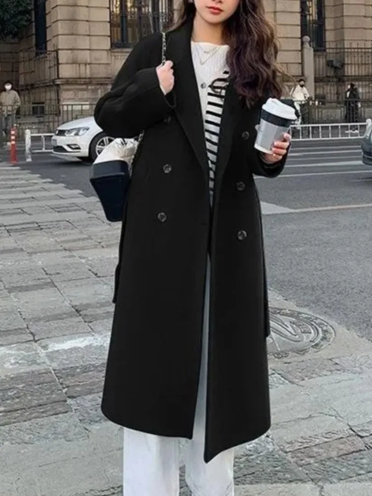 Langmantel Damen Oversized Elegant Doppelreihig