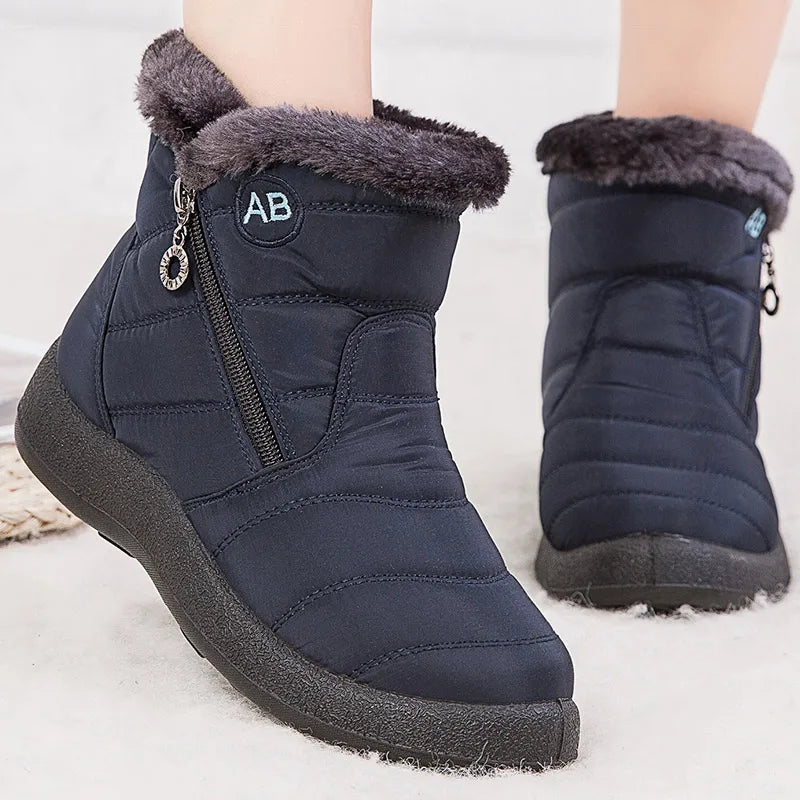 Warme Schneestiefel Knöchelhöhe Wasserfest Plüsch gefüttert