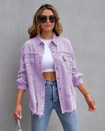 Große Denimjacke Damen Oversized Style