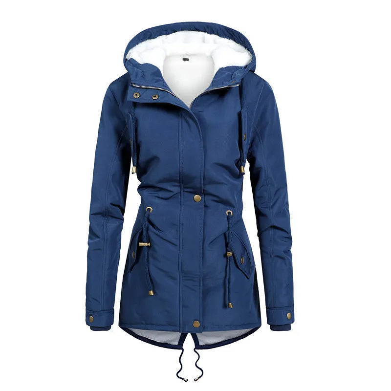 Praktische Outdoorjacke Winddicht Kapuzenjacke Mittellang