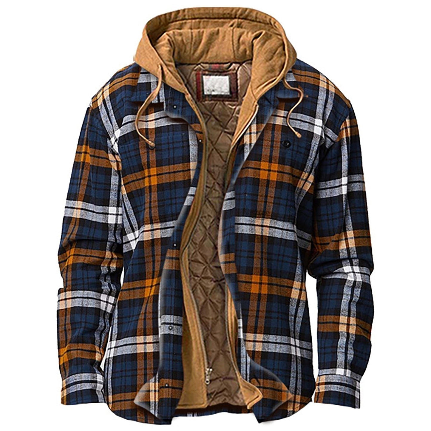 Extra Warme Herren Steppjacke Karomuster - IdealeKleiden