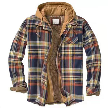 Extra Warme Herren Steppjacke Karomuster