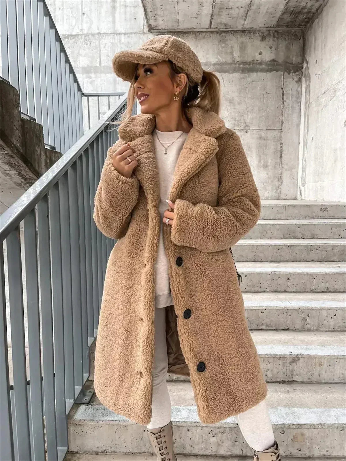Damen Strickjacke Lang Elegant