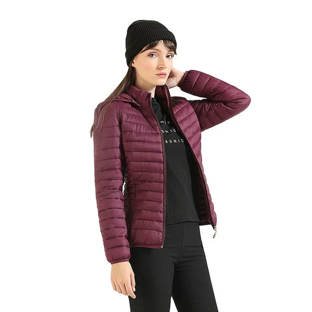 Leichte Damenjacke Wattiert Warm Isolierend