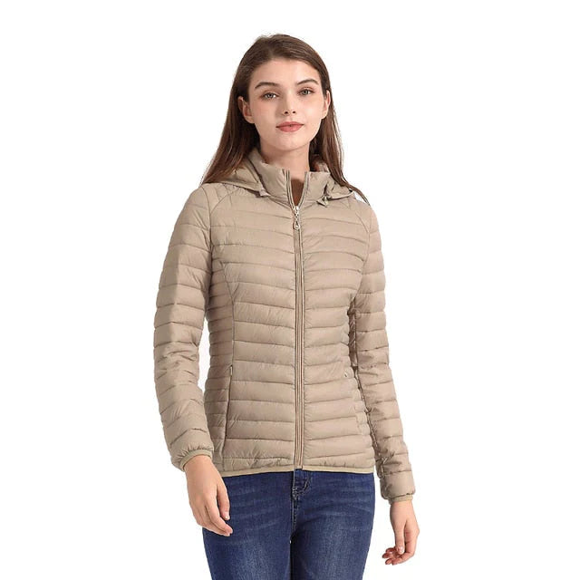 Leichte Damenjacke Wattiert Warm Isolierend
