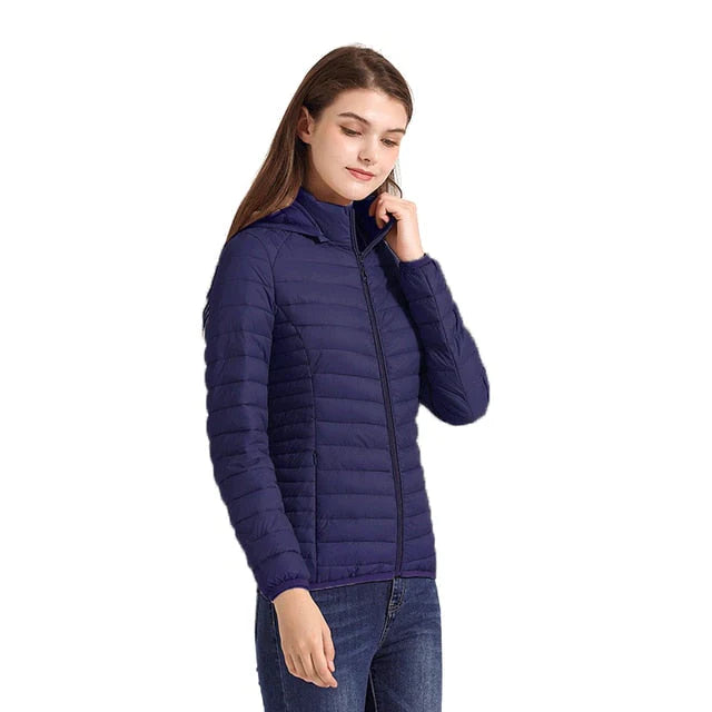 Leichte Damenjacke Wattiert Warm Isolierend
