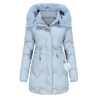Winterjacke Warm Damen Kapuze Reißverschluss