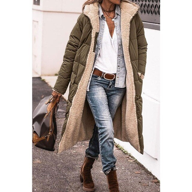 Kapuzenmantel Damen Fleece Bequem