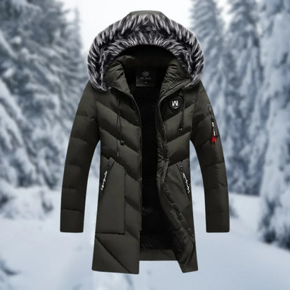 Übergrößene Steppjacke mit Kapuze und Kunstfell
