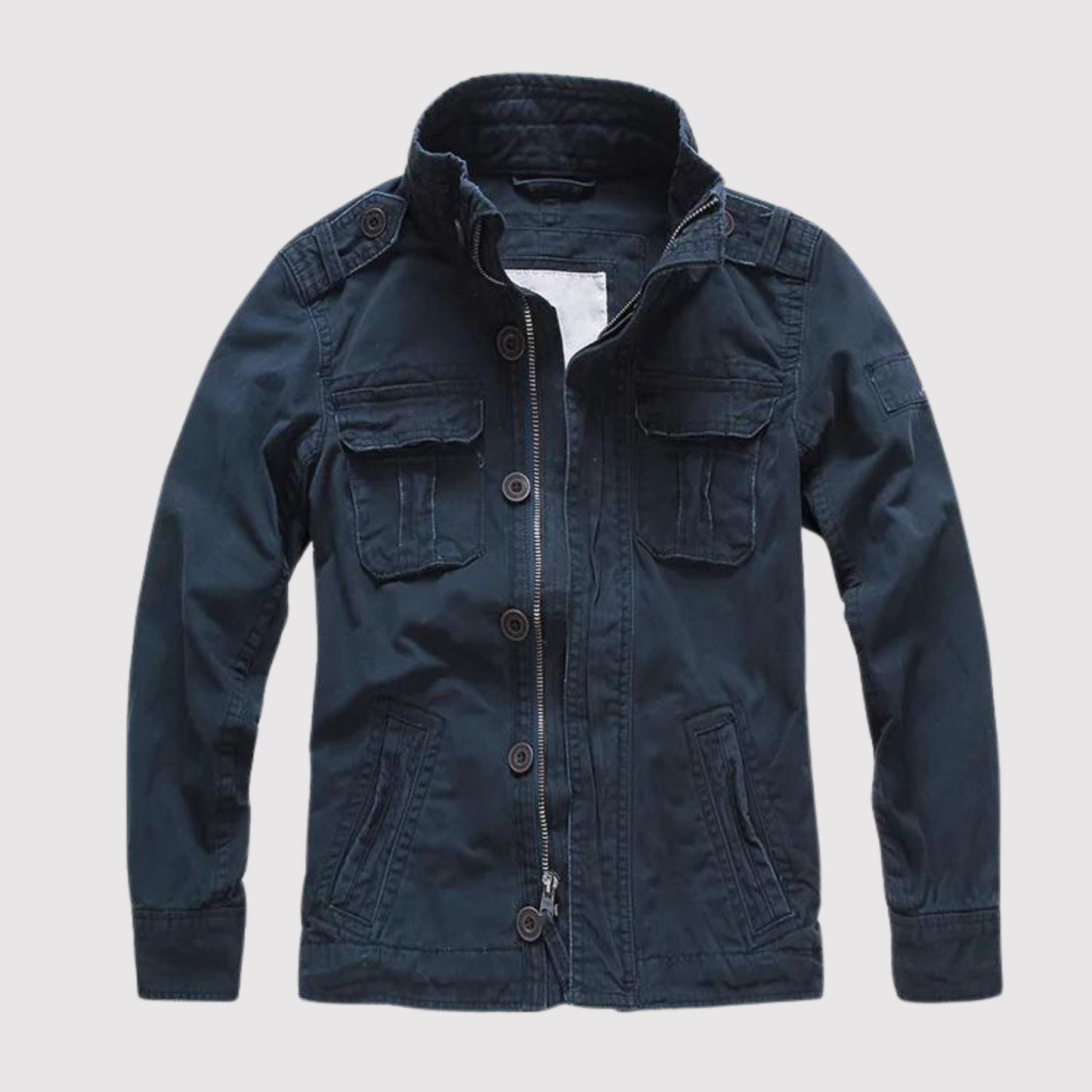 Stylische Jeansjacke Retro Design Vieltaschig