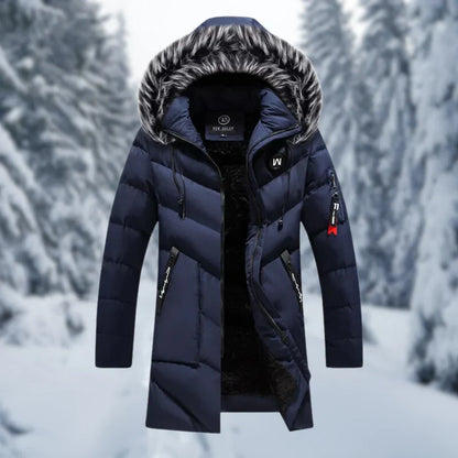 Übergrößene Steppjacke mit Kapuze und Kunstfell