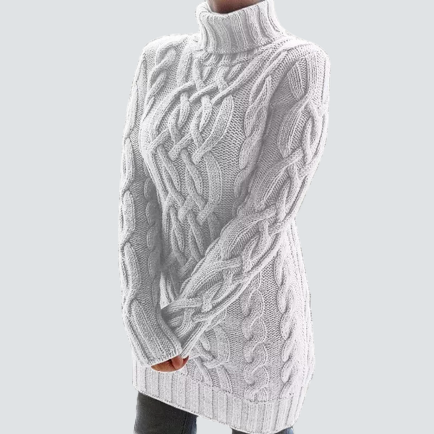 Weiches Turtleneck Kleid Grobstrick