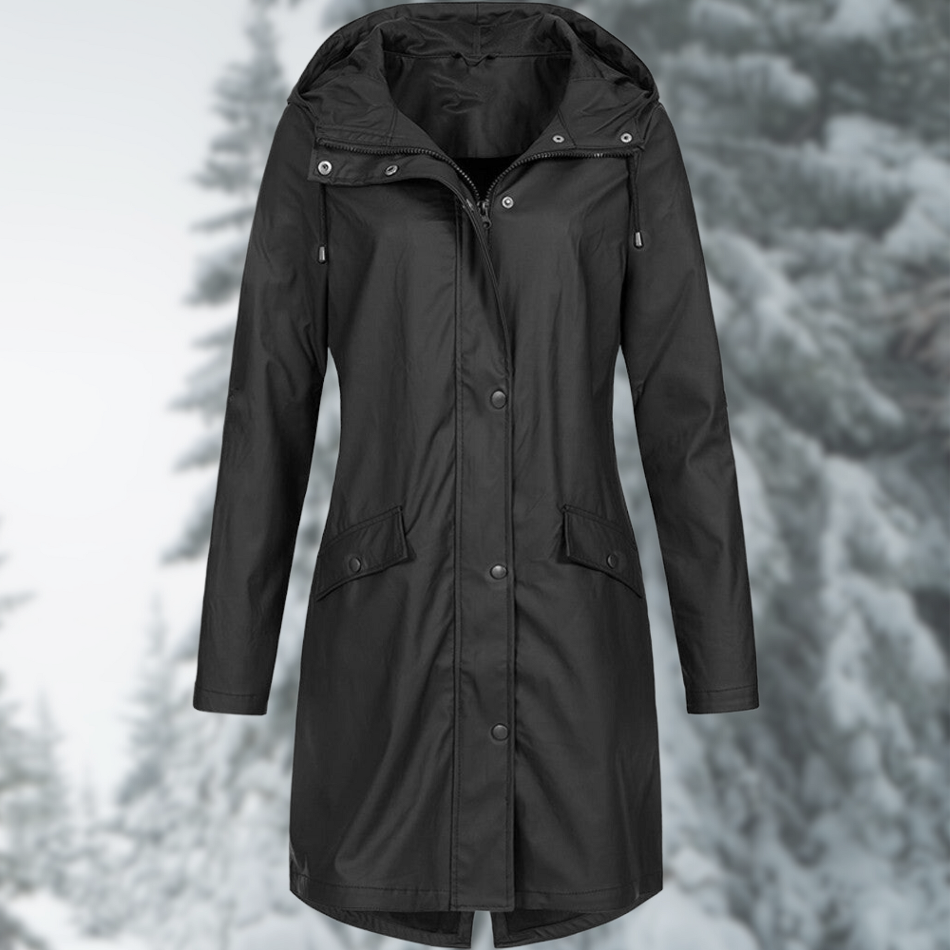 Stylisher Regenmantel Lang Wasserfest - IdealeKleiden