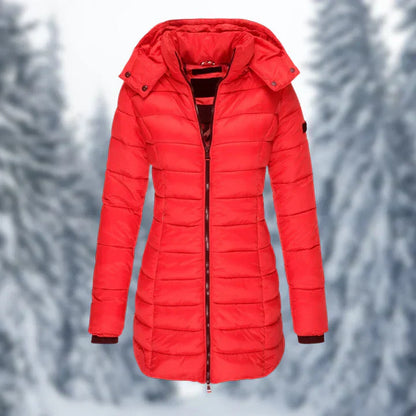 Leichter Damenmantel mit Kapuze Warm Fleece