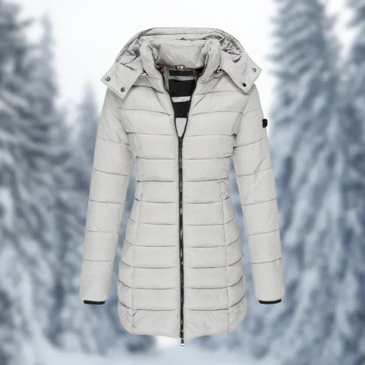 Leichter Damenmantel mit Kapuze Warm Fleece