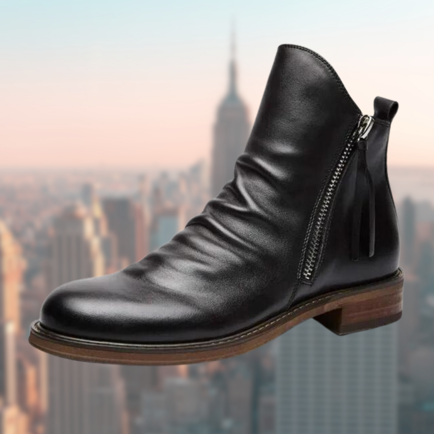Elegante Lederstiefel Glattes Design