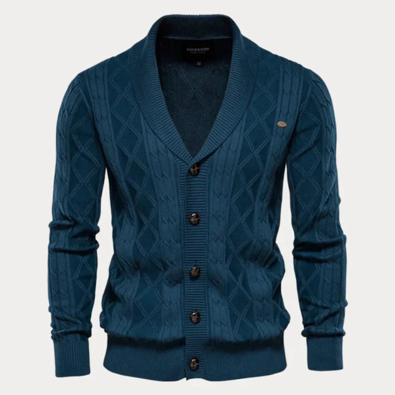 Herren Strickjacke Warm Bequem Knöpfe - IdealeKleiden