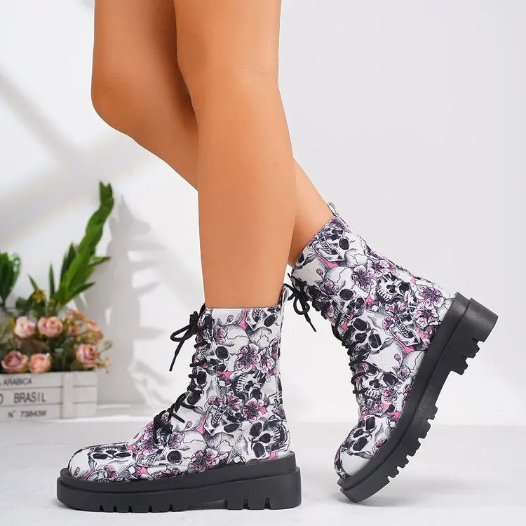Damen Stiefel Bequem Schnüren