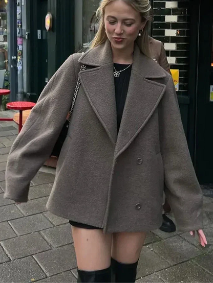 Damen Oversized Mantel Doppelreihig Stylish