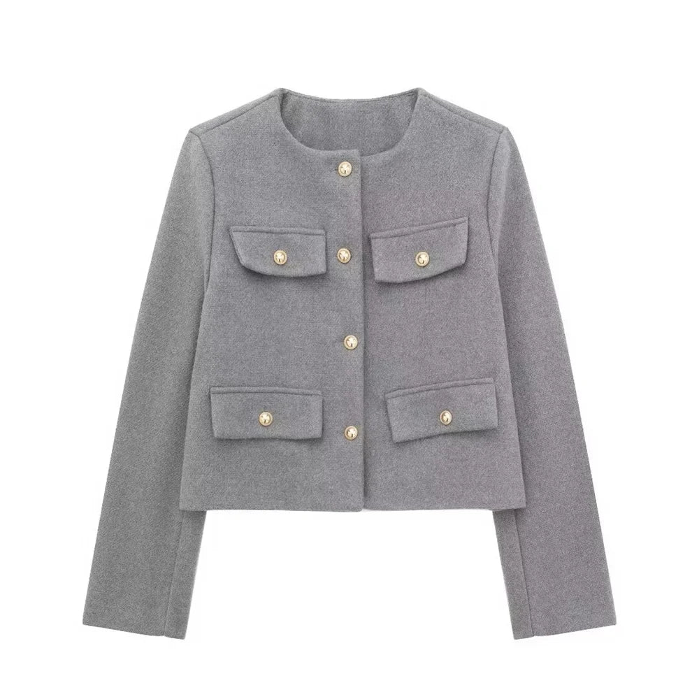 Stilvolle Damen Wolljacke Kurz