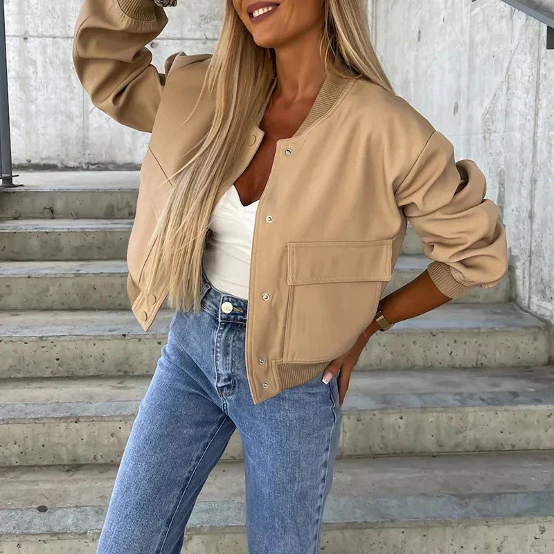 Damen Jacke Sportlich Leicht Kurz Modisch