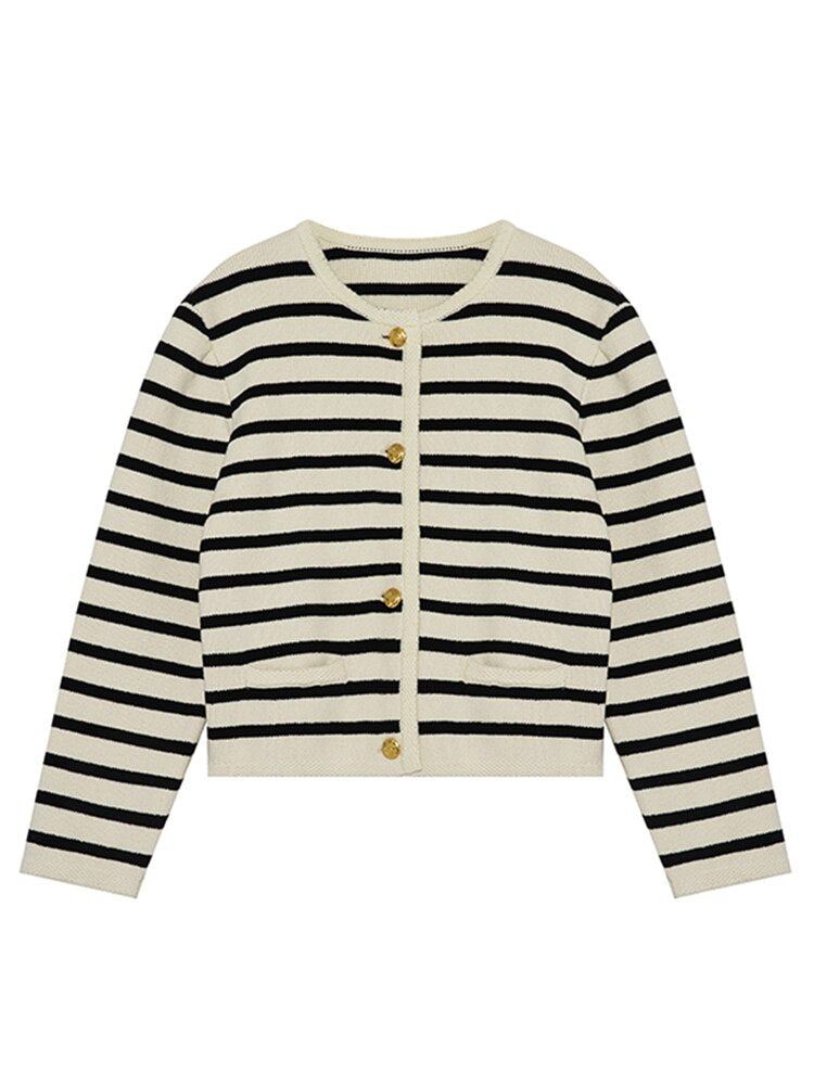 Streifen Vest Damen Elegant Kurz