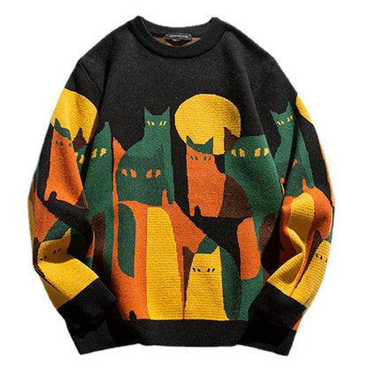 Herren Pullover Bunt Gestrickt Modern