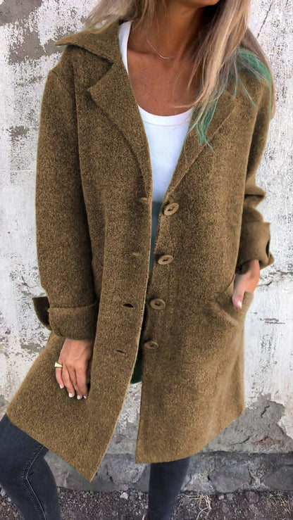 Eleganter Damen Wintermantel Wollmix Modernes Design