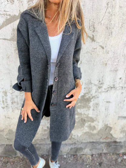 Eleganter Damen Wintermantel Wollmix Modernes Design