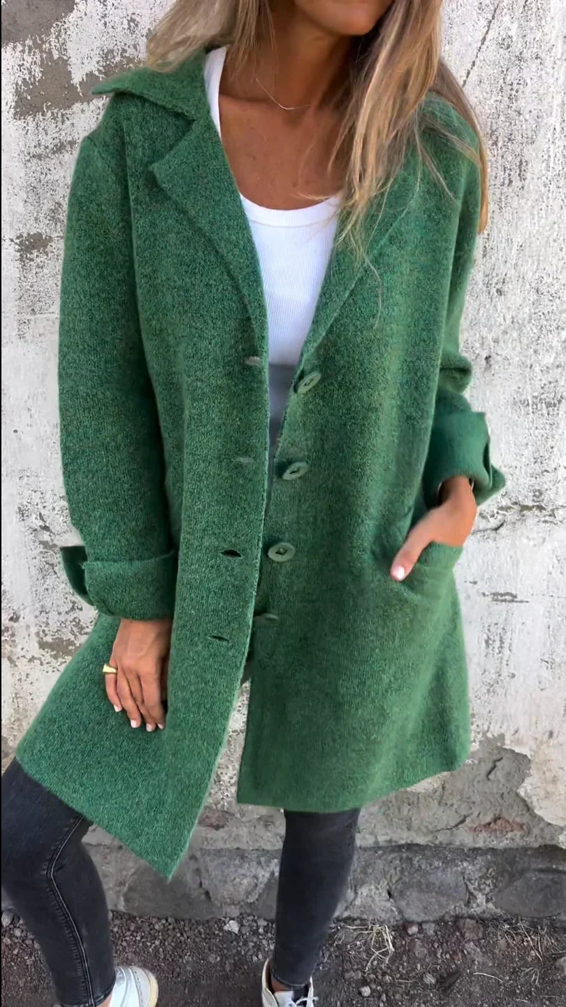 Eleganter Damen Wintermantel Wollmix Modernes Design