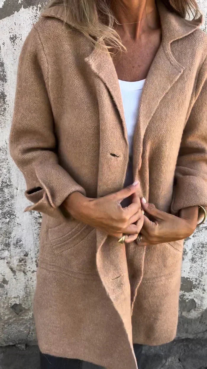 Eleganter Damen Wintermantel Wollmix Modernes Design
