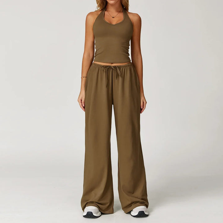 Damen Lounge Set Crop Top Komfort