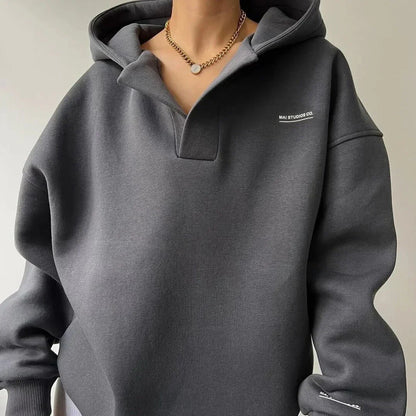 Damen Pullover Kapuze Winterwarm