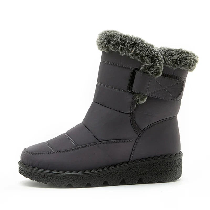 Wasserdichte Schneestiefel Damen Warm Kunstfell Stiefel