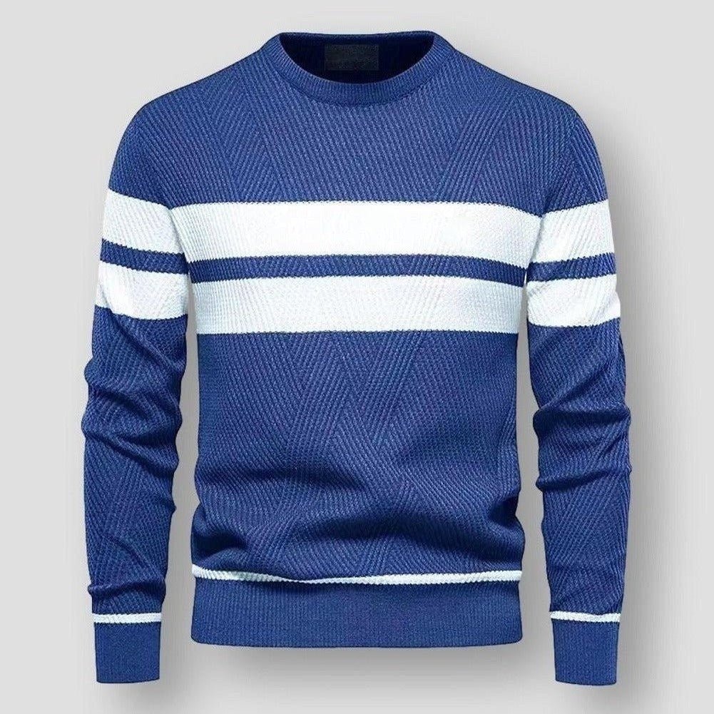 Gemütlicher Streifenpullover Modern Bequem - IdealeKleiden