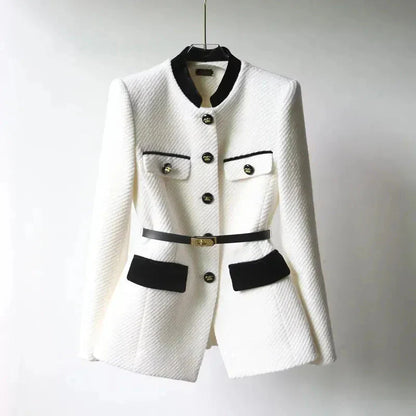 Klassischer Tweed Blazer mit Gürtel