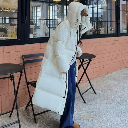 Gemütliche Damen Winterjacke Lange Kapuze Puffer Mantel