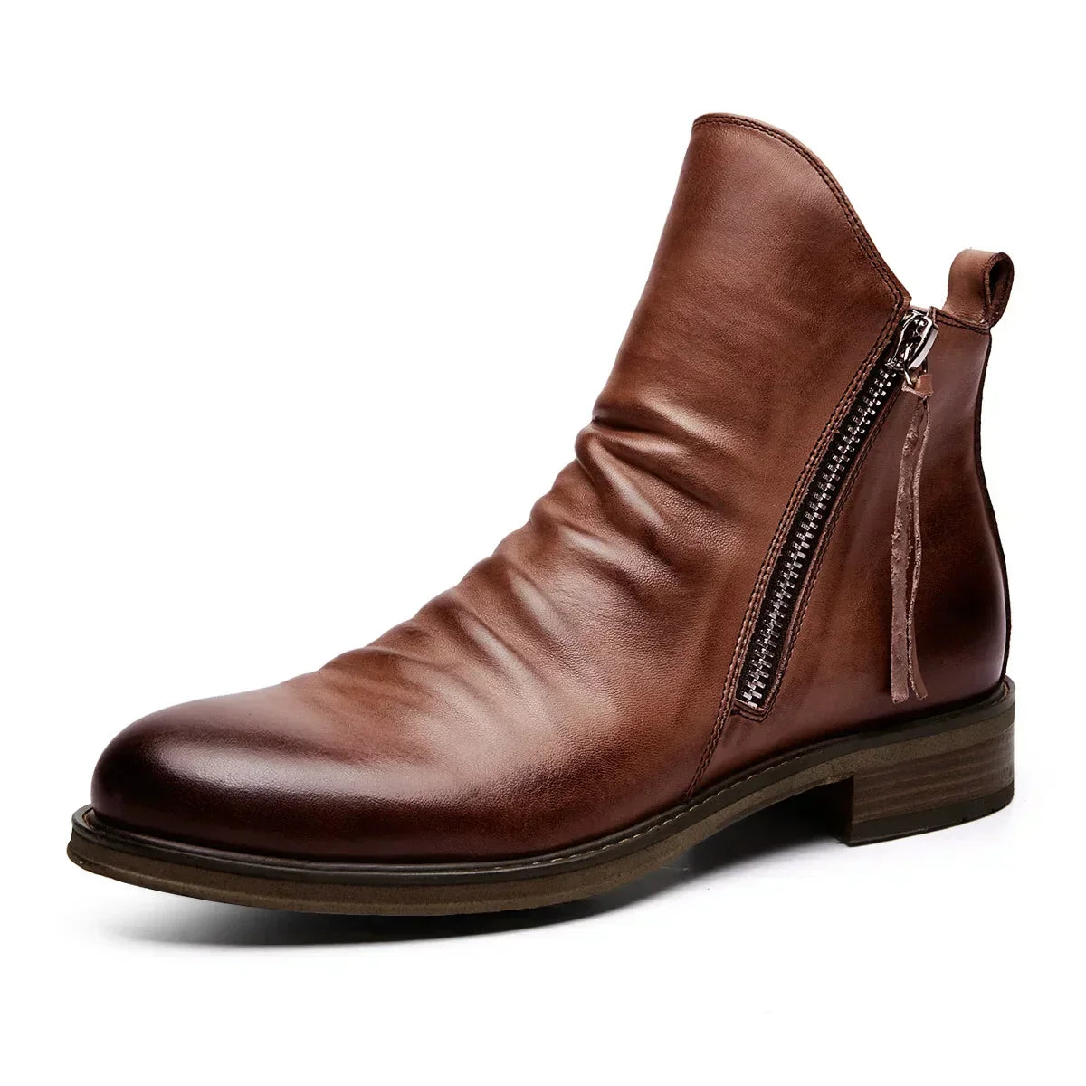 Herren Chelsea Boots Echt Leder Schwarz Elegant