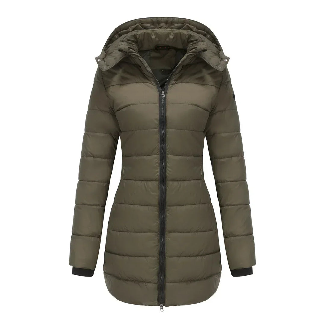 Winter-Puffermantel Damen Warm Kapuze